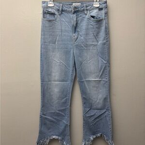 Cello Womens Junior Frayed Hem Cropped Skinny Denim Jeans Size 11